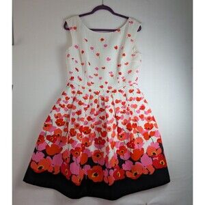 Tahari Arthur S Levine Women's dress size 10 Full Skirt fully lined zip back